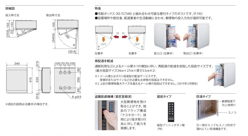 KS-MB36F-LPK ポスト 薄型壁付・防滴タイプ ナスタ(キョーワ KS-MB36F-LPK ポスト 薄型壁付・防滴タイプ ナスタ(キョーワ