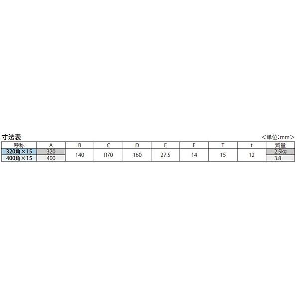 GAW-320角×15 『鋳鉄製みぞ蓋』鋳鉄製 格子型 集水桝用 たて樋用