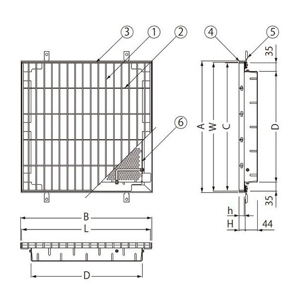 SMW-3315 P=30+DK-250-S 『ステンレス製グレーチング』バスケット付　プレーンタイプ　集水桝用　T荷重：歩行用　 すきま26mm(P=30mm) カネソウ