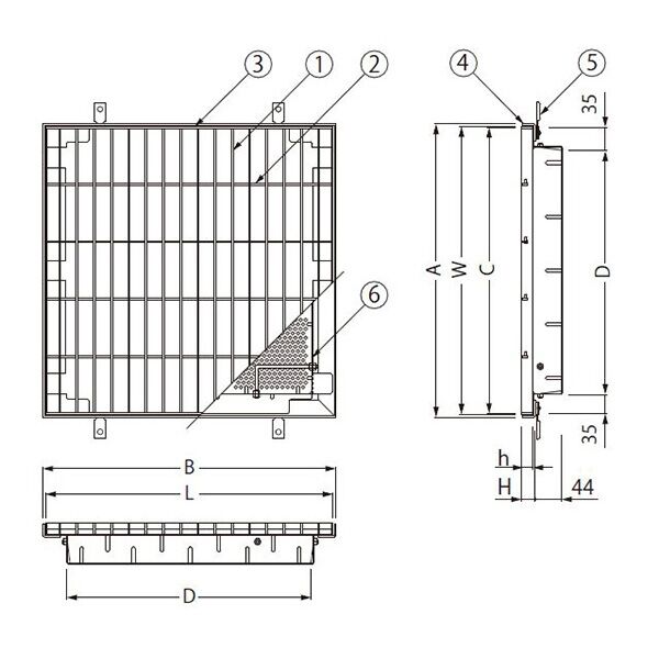 『ステンレス製グレーチング』バスケット付　プレーンタイプ　3mmフラットバー　集水桝用　T荷重：歩行用　すきま12mm(P=15mm)