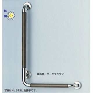 L形ウッドニギリバー(左) (ステンレス+積層/ナベ＋6×40、8×40ナイロンプラグ)
