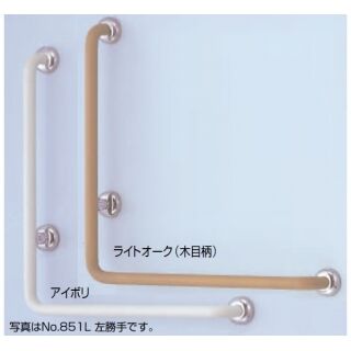 L形丸棒ニギリバー(右) (ステンレス+塩ビ/＋6×40、8×40ナイロンプラグ)