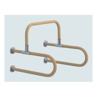 D形丸棒手すり[小便器用](ステンレス+塩ビ/＋6×40、8×40ナイロンプラグ)