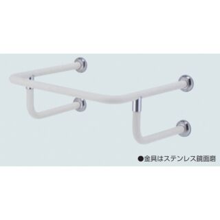 D形丸棒手すり[洗面器用] (ステンレス+塩ビ/＋6×40、8×40ナイロンプラグ)