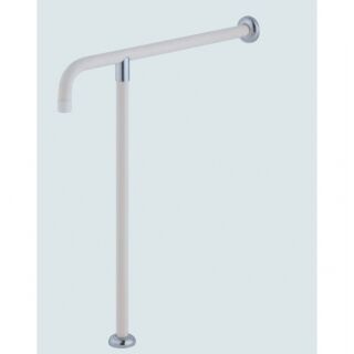【欠品中です。10月に入荷予定です】T形丸棒手すり[腰掛便器用] (ステンレス+塩ビ/＋6×40、8×40ナイロンプラグ)