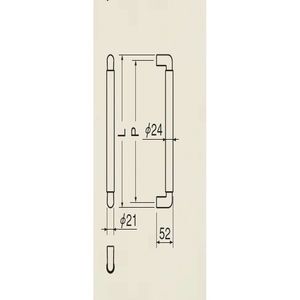 ミロ取手　両面用(自然木+亜鉛合金/M6×75)　標準扉厚 35mm～42mm