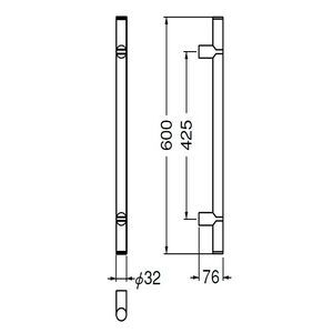 アルピナ取手　両面用(積層+真チュウ/M8×60)　標準扉厚 33mm～41mm