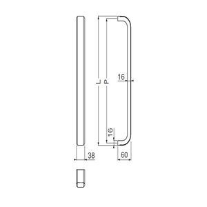 U形ニューライン取手　両面用(真チュウ/M6×70)　標準扉厚 25mm～51mm