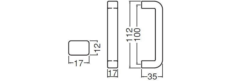 角形取手 両面用(亜鉛合金/ナベ○M4×65)