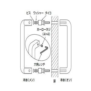 角形取手 両面用(亜鉛合金/ナベ○M4×65)