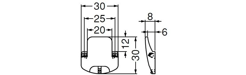 フラット額吊　 (ABS/ステンレス釘φ1.3×25) Iピンタイプ