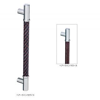 イントレチャート取手　両面用（ステンレス+本革/M8×60）標準扉厚33～41mm