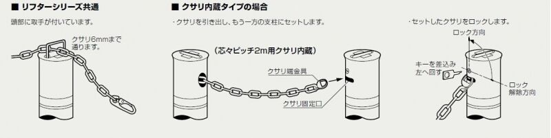 リフター 差込式カギ付
