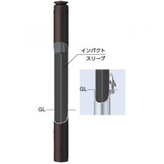 インパクトボラード　インパクトスリーブ　スチール製　φ114.3