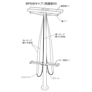 フラッグポール(バナーポール) 両面取付　ベース式