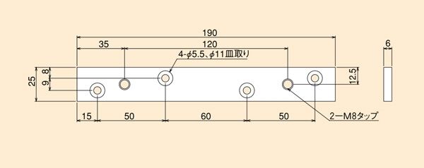 スライデックス　オプション部品　木製ドア用プレート（水平）