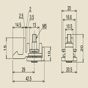 インテリアドアハンガー　SD10ストッパー付戸当り