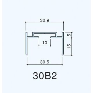アルミトイレブース３０ｍｍ用Ｂタイプ 壁面取付エッジ