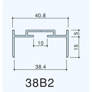 アルミトイレブース３８ｍｍ用Ｂタイプ 壁面取付エッジ