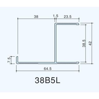 アルミトイレブース３８ｍｍ用Ｂタイプ コーナーエッジ
