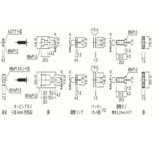 PAシリーズ　PA-Sタイプ　材質：真鍮　ローレットデザイン