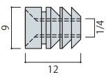 9Φ埋込ダボ12（1袋＝10個入）
