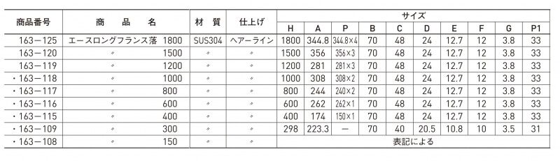 ロングフランス落し800