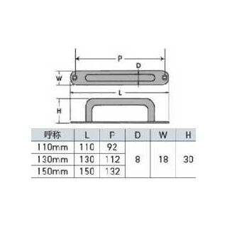 真鍮8φ丸棒座付取手（建具用）　14801