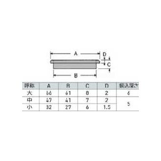 平円丸戸引手　ステンレス　40242