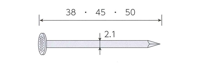 ワイヤー連結釘 木下地用 斜め釘 鉄生地 布目頭　1箱=10巻