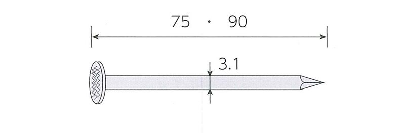 ワイヤー連結釘 木下地用 斜め釘 鉄生地 布目頭　1箱=10巻