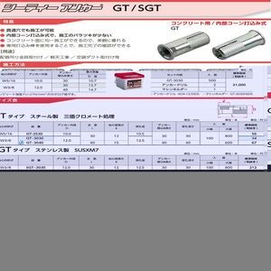 シーティーアンカーGTタイプ（インチねじ）　スチール製　三価クロメート処理