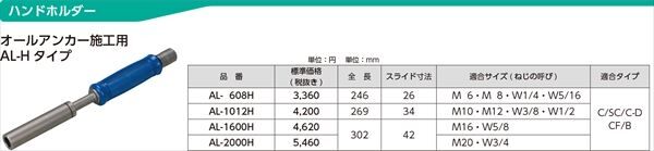 ハンドホルダーAL-Hタイプ　オールアンカー施工用