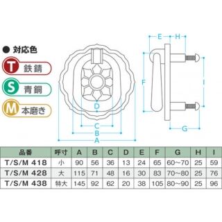ノッカー　八稜鏡座　長かん　真鍮製