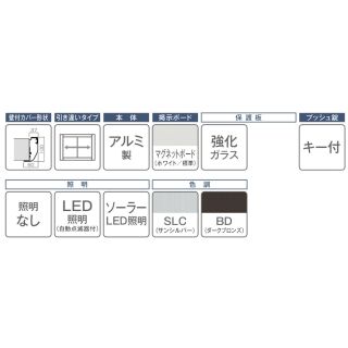 引き違いタイプ PKA-H型 ソーラーLED照明 壁付タイプ 強化ガラス