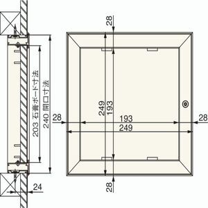 高気密型壁点検口　クロス貼りタイプ