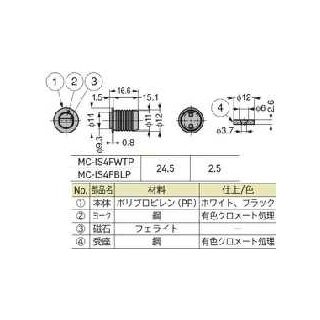 MC-IS4F型　埋込式ヨーク可動タイプマグネット　46159