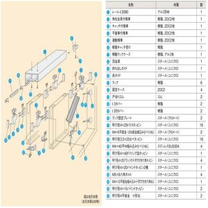 インテリアドアハンガー　SD10（プレート）片引き連動装置（2連セット）