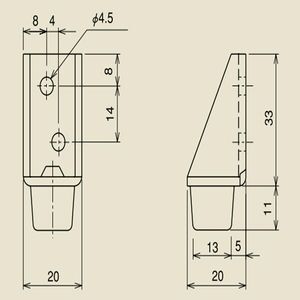 インテリアドアハンガー　SD15面付戸当り