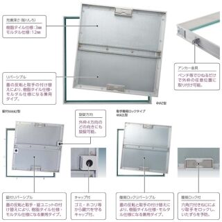 ホーム床点検口 枠： アルミニウム製ブロンズ 簡易気密タイプ