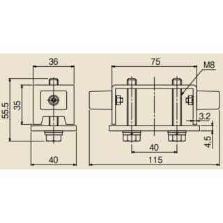 ニュートン10(N10)　ゴム付戸当り