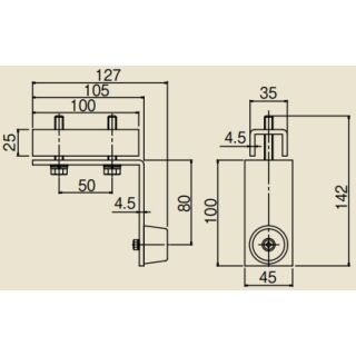 ニュートン10(N10)　レール取付戸当り