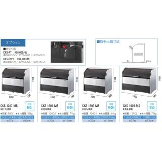 ゴミ収集庫 クリーンストッカーCKS-MS型　組立式　ステンレスタイプ