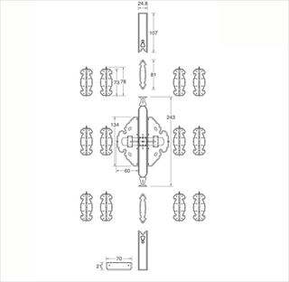 仏間用金具(七分巾)12枚蝶番付　NO.7