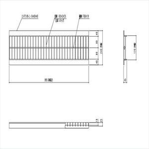 スチール製　Ｕ字溝用グレーチング　並目ノンスリップタイプ　溝幅180用　T-14