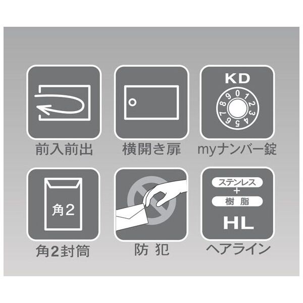 集合郵便受(屋内)前入前出　多段式省スペースタイプ　3段（品番スペース28-3）