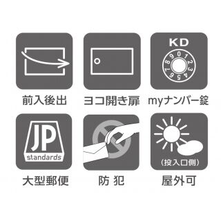 集合住宅向けメールボックス　サンポスタ　大型郵便対応タイプ　前入後出　ヨコ開き扉