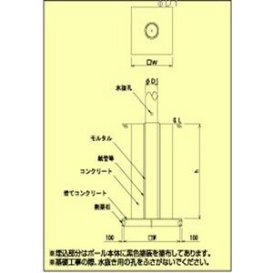 のぼりポール【Sタイプ】　埋込式