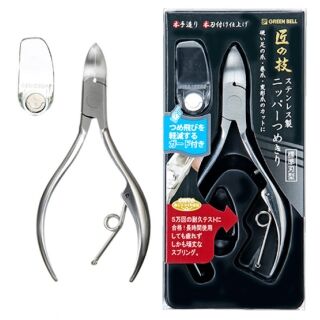 匠の技　ステンレス製ニッパーつめきり　つめ飛びガード付