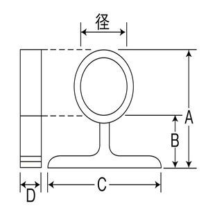 丸一横受　ダイカスト製　通し　木ネジ付き